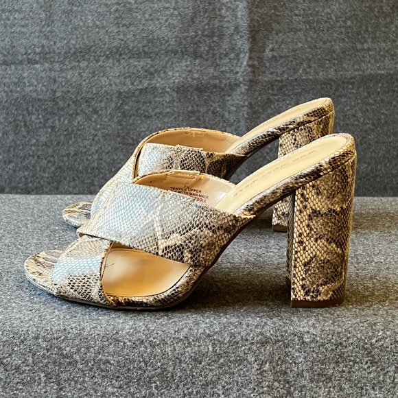 Who What Wear Slipper Heel Sandals Snakeskin Print - Picture 4 of 11